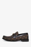 Louis Vuitton Brown Monogram Jacquard and Leather Major Loafers Size 9 Mens