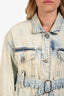 Golden Goose Deluxe Brand Blue Acid Wash Denim Belted Jacket Size L