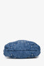 Pre-Loved Chanel™ 2024 Light Wash Denim Quilted Studded Denim Mini 22 Hobo