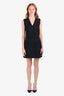 Miu Miu 2023 Navy Pinstriped Wool Buttoned Sleeveless Dress Size 40