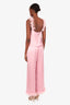 For Love & Lemons Pink Satin Pant + Tank Set Size S