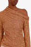 Self-Portrait Gold Sequin Asymmetrical Top Size 2