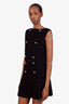 Sandro Black Knit Buttoned Cropped Vest + Mini Skirt Set Size 38