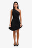 JW Anderson Black Metallic 'Bumper' One Shoulder Mini Dress Size S