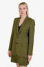Frame Green Cotton Linen Everyday Blazer Size 4