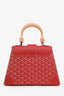 Goyard Red Leather 'Goyardine' Saigon PM Bag with Strap