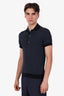 Tom Ford Navy Cotton Silk Knit Polo Shirt Size 48 Mens
