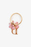 Christian Dior Gold Tone Beaded 'D' Charm Ring Size 6