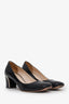 Prada Black Patent Leather Round Toe Heels Size 35.5