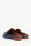 Mules Rivoli Hermès en chèvre bleu, pointure 39