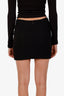 Pre-loved Chanel™ 94P Black Wool CC Button Mini Skirt Size 38