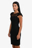 Red Valentino Black Lace Detail Flutter Sleeve Dress Size S