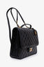 Pre-loved Chanel™ 22K Black Patent Leather Quilted Large School Memory Top Handle Flap Backpack