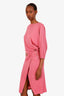 Pucci Pink Draped Belted Midi Dress Size 6