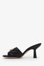 Gucci Black Leather GG Marmont Open Toe Heels Size 37.5