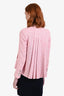 Pre-loved Chanel™ 2016 Pink Cotton Blend High Low Neck Tie Blazer Size 34