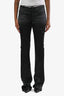 Alessandra Rich Black Satin Low Rise Trousers Size 36