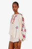 Isabel Marant Cream Floral Silk Embroidered Blouse Size 36