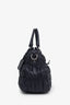 Prada Navy Nappa Gaufre Leather Satchel Bag with Strap