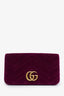 Gucci Purple Velvet GG Matelasse Marmont Wallet on Chain