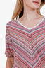 Grain Sasso Pink/Orange Multicolour Chevron Print Knit Top Size 40