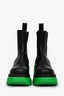 Bottega Veneta Black/Green Flash Chelsea Platform Boots Size 37.5