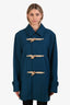 Burberry Dark Mineral Blue Wool Paddington Duffle Coat Size S