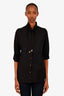 Fendi Black Tie Detail Short Sleeve Blouse Size 42