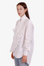 Givenchy White Cotton Detachable Pleated Scarf Button Down Shirt Size 34