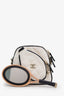 Pre-loved Chanel™ 2023 White Quilted Canvas Monte-Carlo Mini Crossbody Tennis Bag