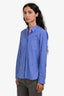 Theory Blue/White Striped Button-Up Shirt Size S