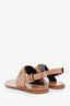 Valentino Beige Leather Vlogo Slingback Flat Sandals Size 36.5