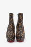 Christian Louboutin Leopard Print Platform Ankle Boots Size 38