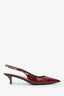 Gucci Red Patent Chain-Embellished Signoria 45MM Slingback Pumps Size 42