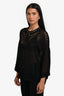 Isabel Marant Etoile Black Eyelet Long Sleeve Top Size 36
