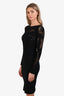 McQ by Alexander McQueen Black Mesh Long Sleeve Dress Size S