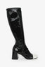 Miu Miu Black/White Patent Mary Jane Knee High Boots Size 37