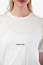 Saint Laurent White Cotton Logo-Print T-Shirt Size XS