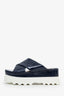 Miu Miu Blue Patent Criss Cross Sandals Size 38