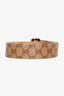 Gucci Beige Canvas Iconic GG Supreme Crest Buckle Belt Size 85