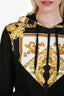 Versace Black/Yellow Baroque Print Zip Up Hoodie Size XS