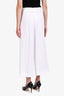 Loro Piana White Linen Pleated Wide Leg Trousers Size 42
