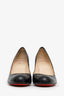 Christian Louboutin Black Leather Round Toe Heels Size 42