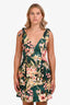 Zimmermann Green/Pink Linen Floral Lexi Tie Mini Dress Size 1