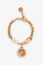 Versace Gold-Tone Crystal Embellished Medusa Bracelet