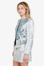 Louis Vuitton Spring Summer 2018 Collection Silver Tweed Pattern Evening Jacket  + Skirt Set Size 38/36