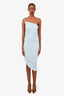 Bottega Veneta Blue One Shoulder Midi Draped Dress Size 38