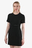 A.L.C. Black Belted Short Sleeve Mini Dress Size 6
