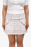 Love Shack Fancy White/Pink Floral Lace Mini Skirt Size 8