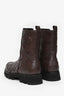 Pons Quintana Brown Leather Woven Lug Sole Boot Size 41